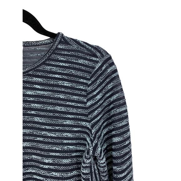 J. Jill Tunic Top Womens XS Blue Two Tone Marled Striped Long Sleeve Knit - Picture 2 of 5